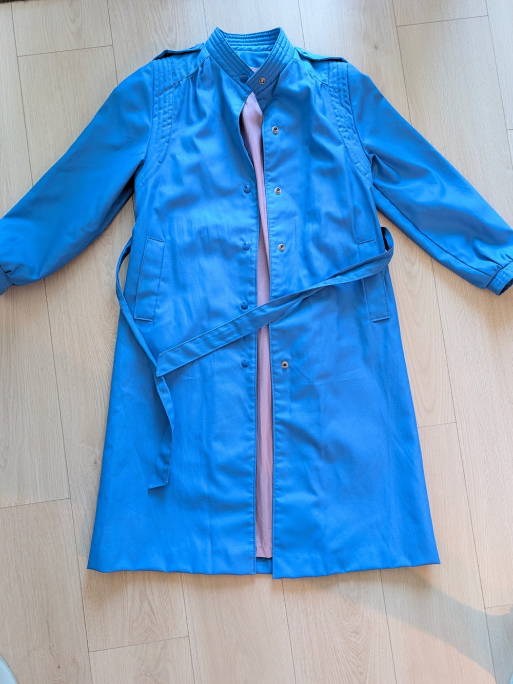 Blue Vintage Trench Coat with Belt